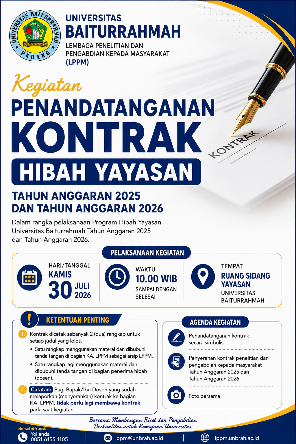 Penandatanganan Kontrak Hibah Yayasan