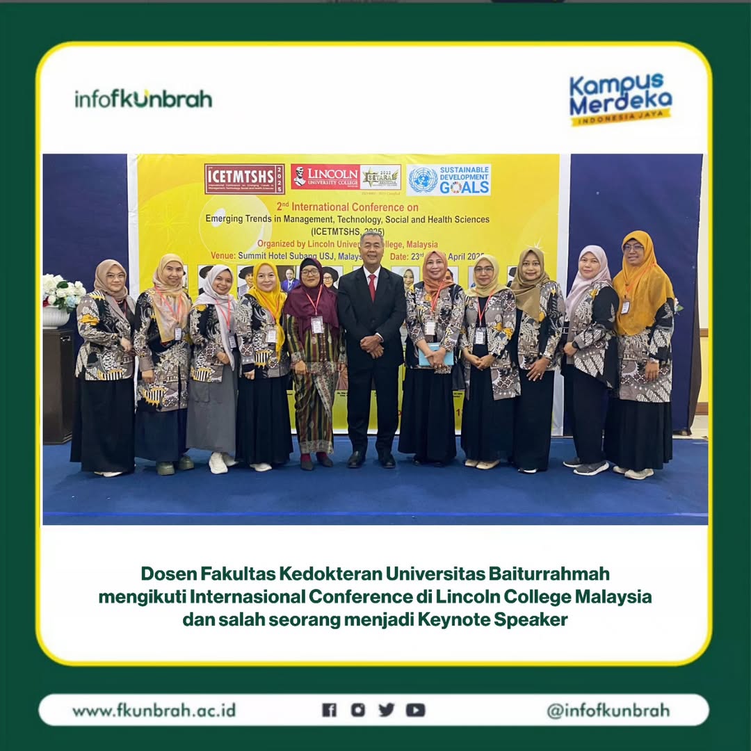 Dosen Fakultas Kedokteran Universitas Baiturrahmah menjadi Pembicara pada Konferensi Internasional di Malaysia, Dr. dr.Dita Hasni, M.Biomed