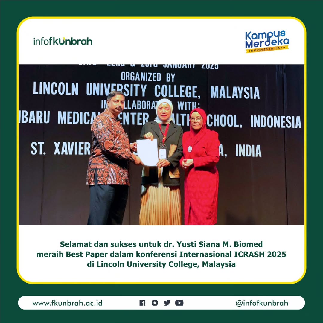 Alhamdulillah, selamat dan sukses untuk dr. Yusti Siana  M.Biomed⁩  telah meraih prestasi membanggakan di ICRASH 2025